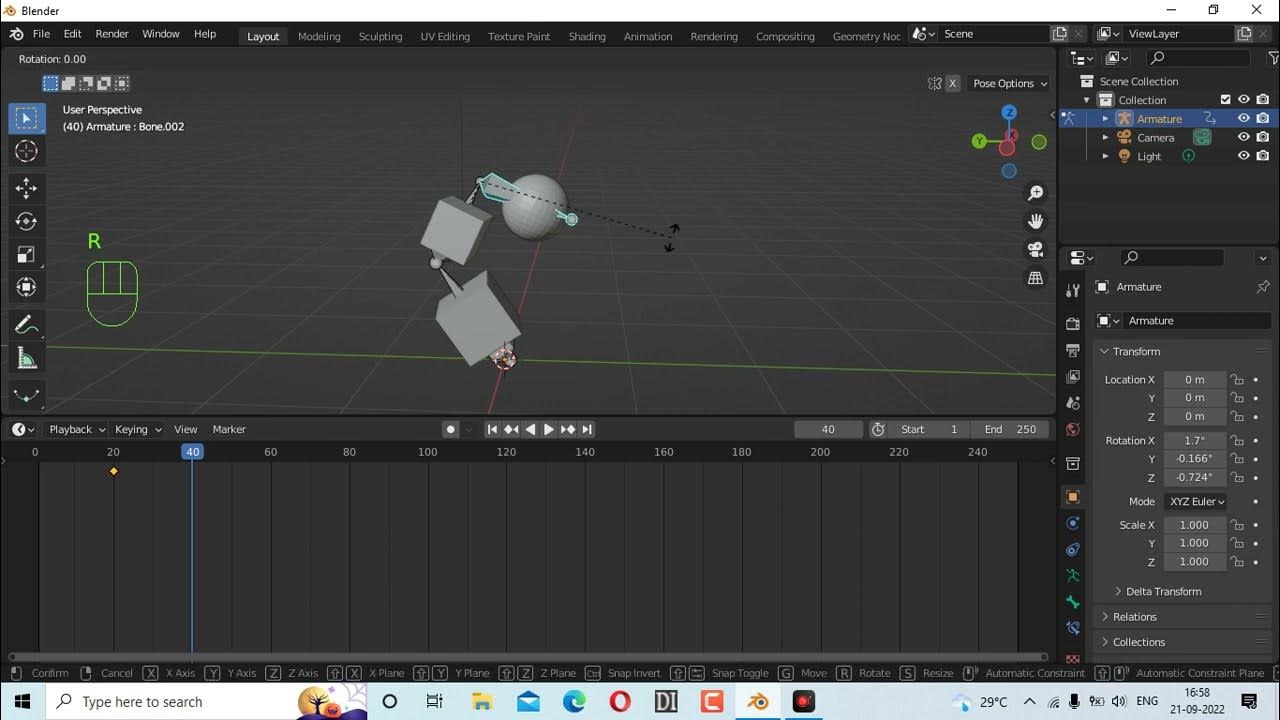 How to do animation in blender (Armature) Animation in blender 3.3