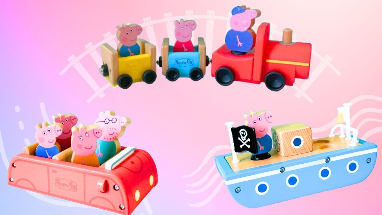 ASMR Toy Unboxing Unbox PEPPA PIG Toys Wooden Vehicles Unbox Demo