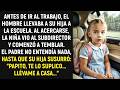 Antes de ir al trabajo, el hombre llevaba a su hija a la escuela. Pero al ver al subdirector, ella..