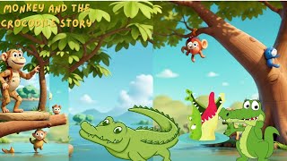 The Monkey and The Crocodile Story in English | Bedtime Story For Kids