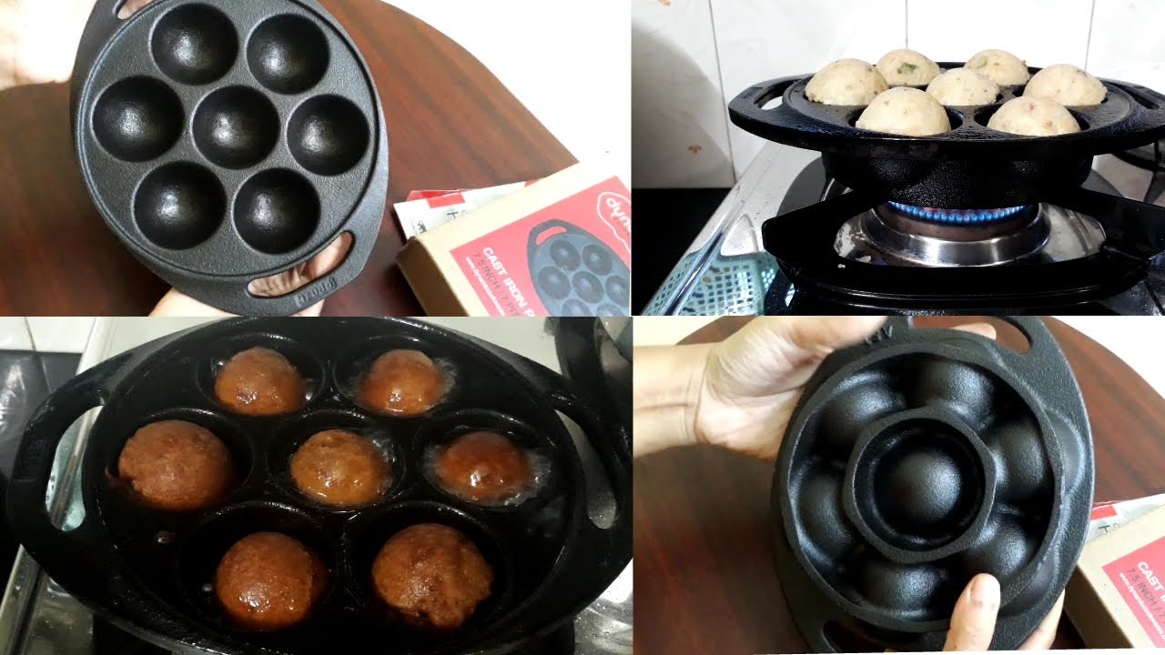 Super Smooth Cast Iron Paniyaram Pan/Appe/Ponganalu/Paddu Pan