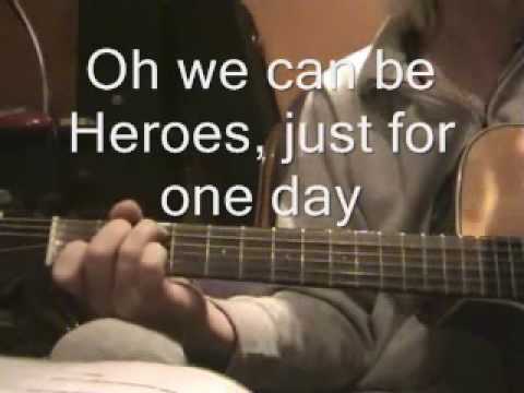 david bowie guitar easy lesson heroes