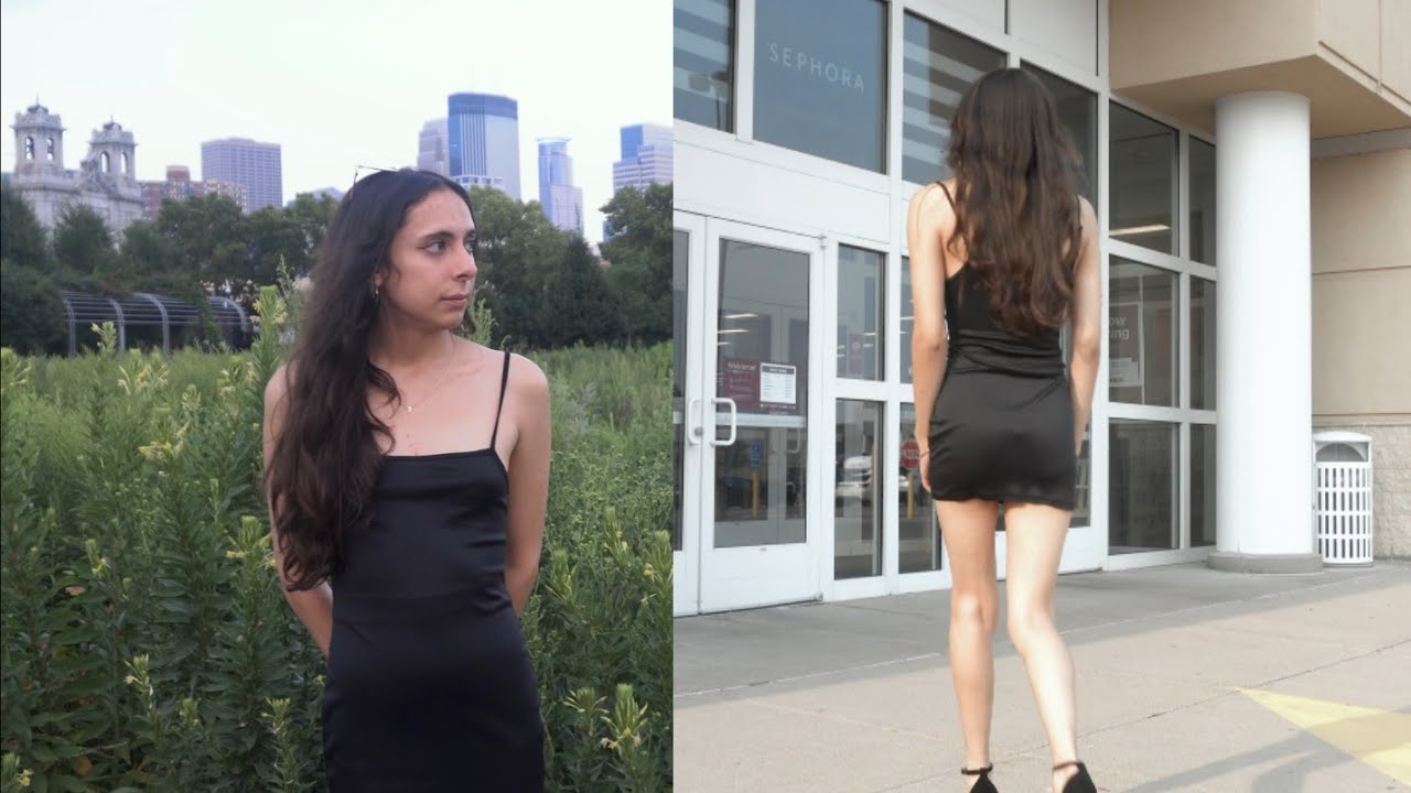 Shopping as a girl part 2! Minidress and heels 🖤