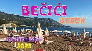 Bečići beach in September 2023. Budva, Montenegro.