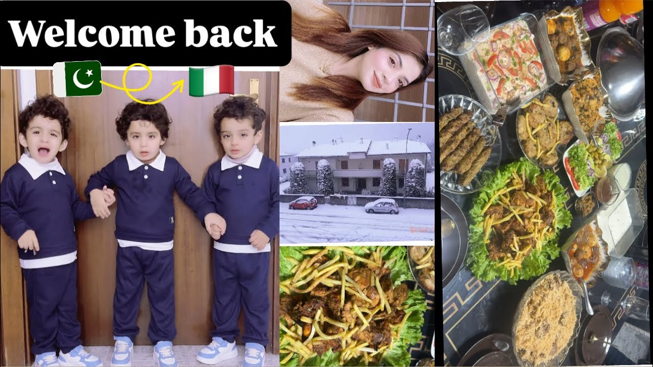 Welcome back Pakistan to italy 🇮🇹 who’s coming 🤔any guesses / snow fall ☃️⛄️🌨️in italy /new vlog🥰