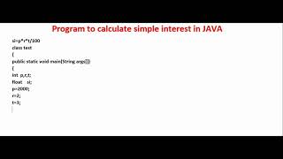 Java Program to Calculate Simple Interest #java #hsbte #msbte