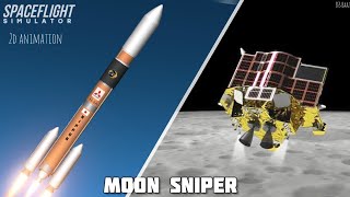 Japan Moon Sniper | Launch & Landing | H-2A | SLIM | Animation | SFS