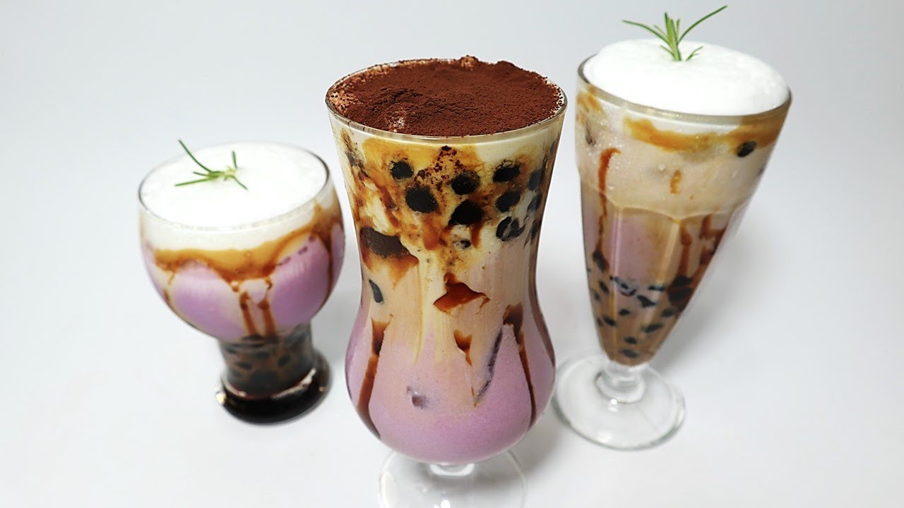 Black Sugar Taro Tiramisu Boba(Bubble Tea) Recipe 흑당 타로 티라미수 버블티 만들기