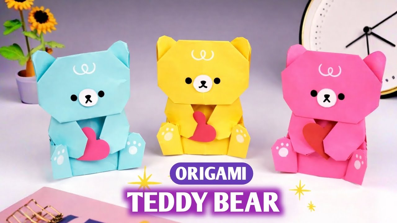 Оригами Мишка из бумаги | Как сделать медведя из бумаги | Origami Paper Teddy Bear 