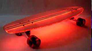 FLEXDEX CLEAR WITH RED LED SKATEBOARD