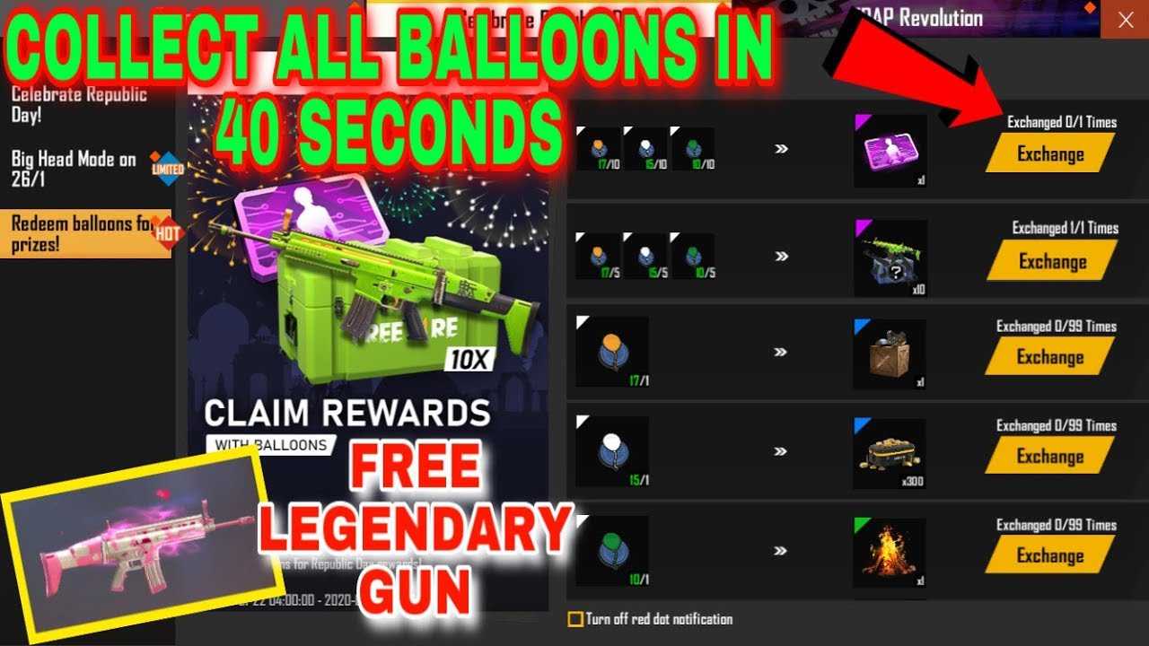 Free fire balloon event simple trick to collect balloons easily in  tamil / TGB