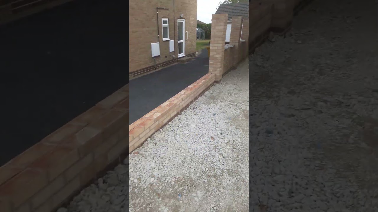 toppers on boundary wall.# brickwork #bricklaying #builder #diy #constructionchannel # extension