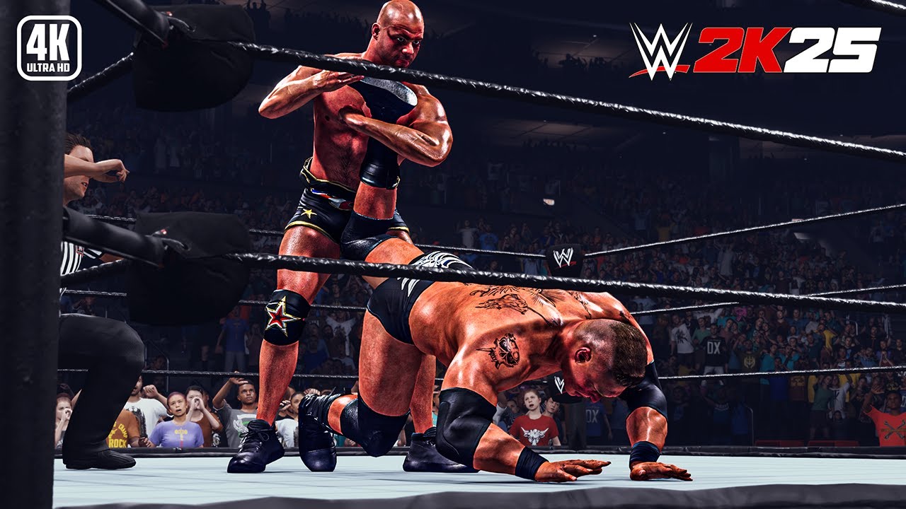 WWE 2K25 - BROCK LESNAR VS KURT ANGLE WWE CHAMPIONSHIP MATCH GAMEPLAY