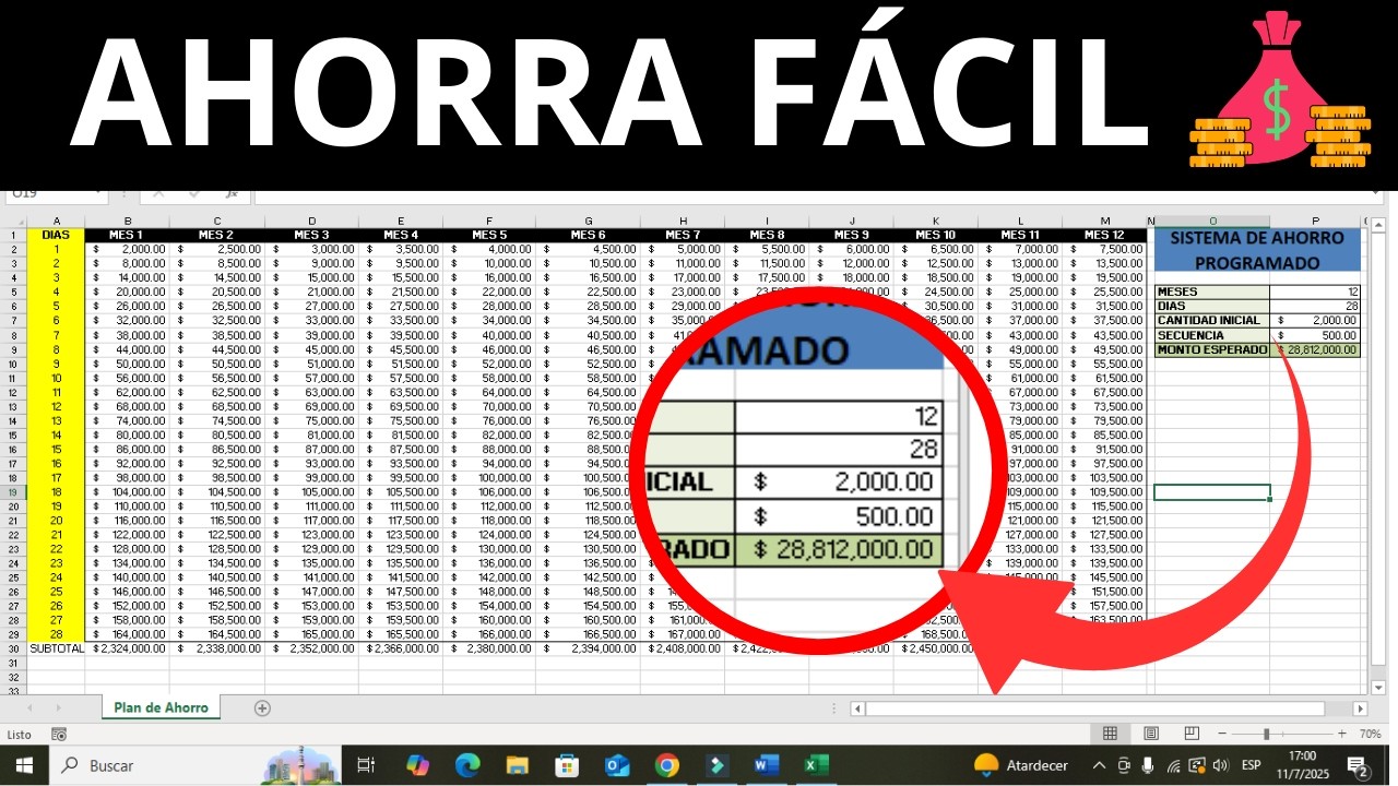 Cómo Hacer un Plan de Ahorro Automático en Excel y Ahorrar Sin Darte Cuenta