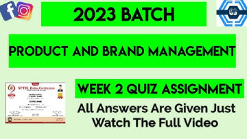 Product And Brand Management Week 2 Quiz Assignment Solution | NPTEL 2023
