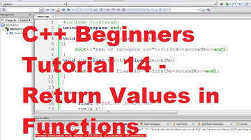 C++ Tutorial for Beginners 14 - Return Values in Functions