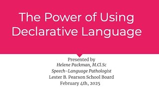 The Power of Using Declarative Language
