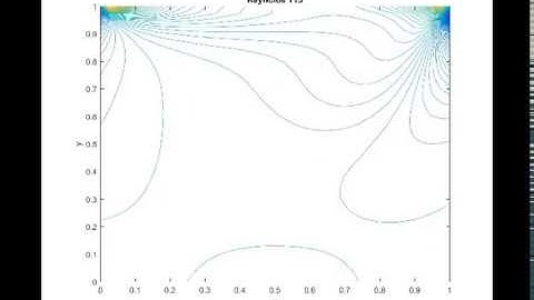 Flow in a two-dimensional cavity. Vorticity.