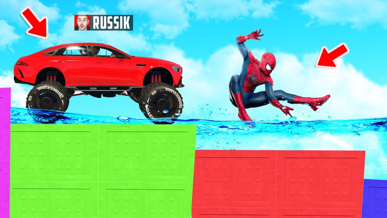 SPIDERMAN fährt in TIEFERES WASSER in GTA 5!