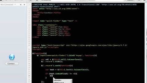 jQuery perform a quick find on keyup