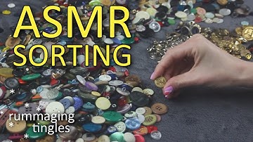 ASMR Colour sorting buttons (🎧 no talking, rummaging, visual ASMR, metal sounds)