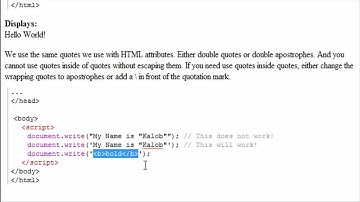 JavaScript Tutorial  |  document.write