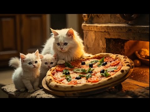 Mama Cat Prepares a Surprise Birthday Pizza for Her Kittens | They Were Overjoyed!