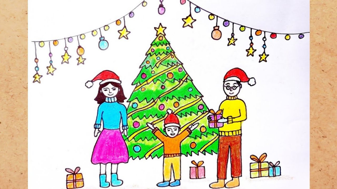 Christmas drawing / Santa Claus drawing/Christmas tree drawing/easy and  simple Christmas celebration - YouTube