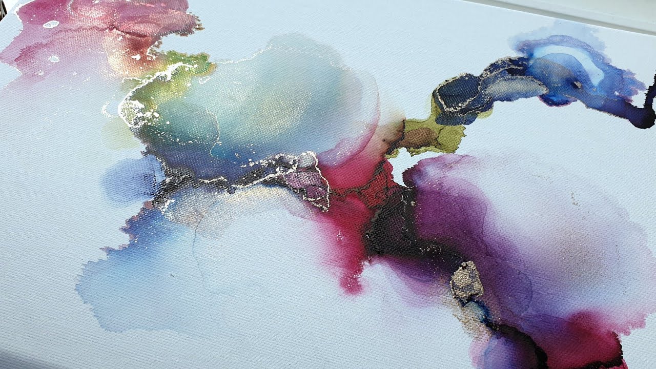 Colorfull Alcohol Ink Fluid Art On Canvas (nr 85 ) - YouTube