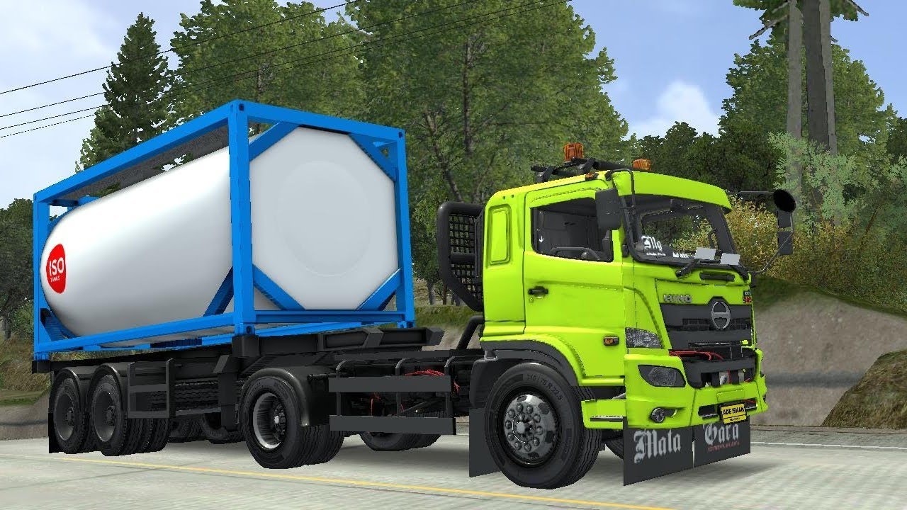 Permainan game truk trailer ISO tank || bus simulator Indonesia 