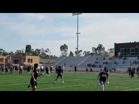 Norwood to Rahlwes for a long TD in a passing league game at Uni Highs