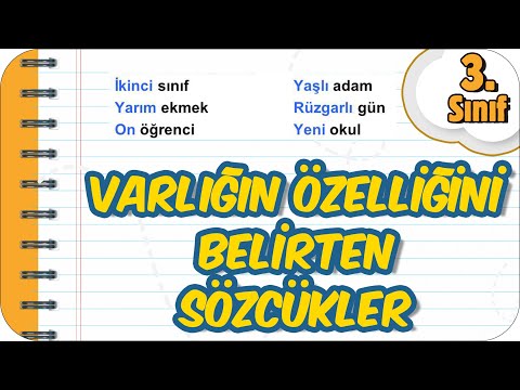 Varlığın Özelliğini Belirten Sözcükler 📙 3.Sınıf Türkçe #2023