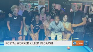 Postal worker killed in crash
