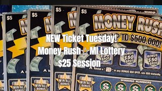 NEW Ticket Tuesday! Money Rush☆MI Lottery $25 Session 