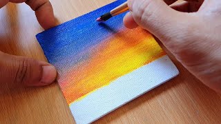 Sunset Painting | Acrylic Painting for Beginners | Mini Canvas Painting Tutorial | Step by Step screenshot 5