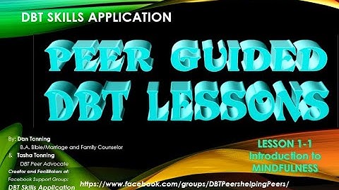 Intro to Mindfulness Introduction to Mindfulness 1-1 for Peer Guided DBT Lessons