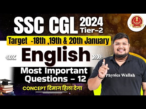 SSC CGL Tier 2 English 2024 | SSC CGL English Most Important Questions - 12 | By Bhragu Sir