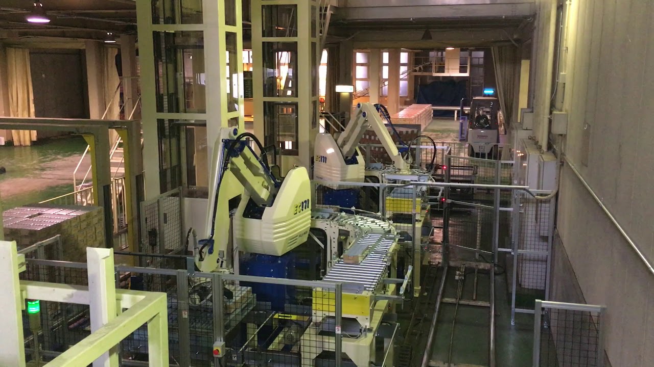 Fuji Robotic 2-Story Palletizing System - YouTube
