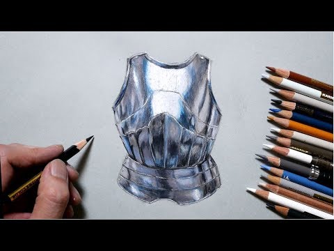 色鉛筆でメタリック 西洋の鎧を描いてみた How To Draw Metallic Youtube