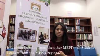 MEPI Student Leaders Alumna speaks about her experience
