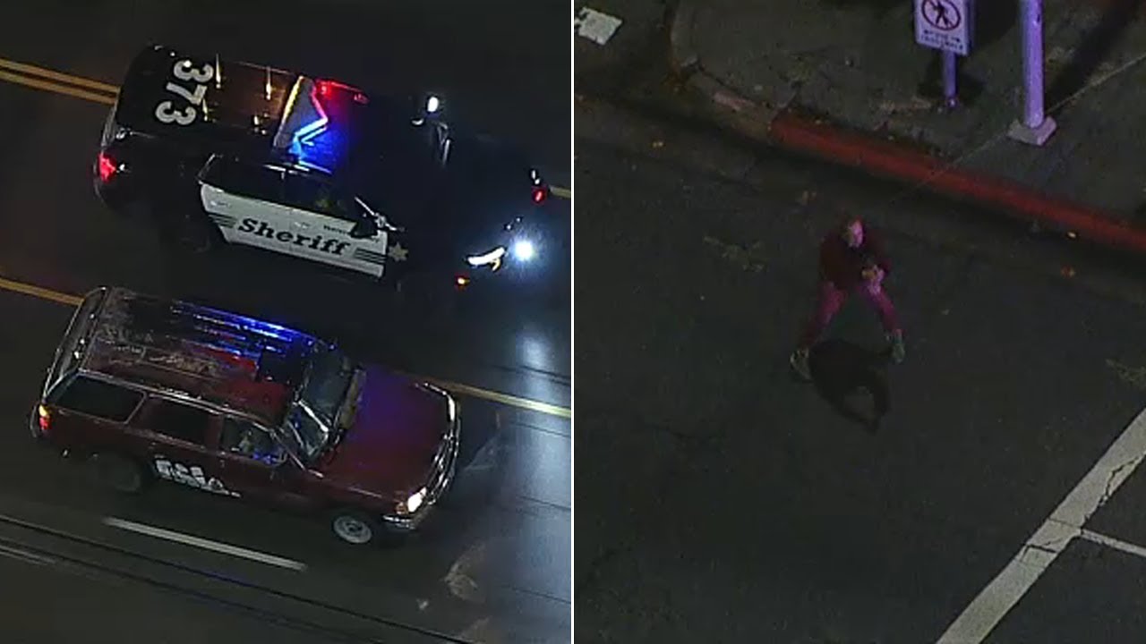 FULL CHASE: Authorities slam into SUV, tackle man to end pursuit in LA