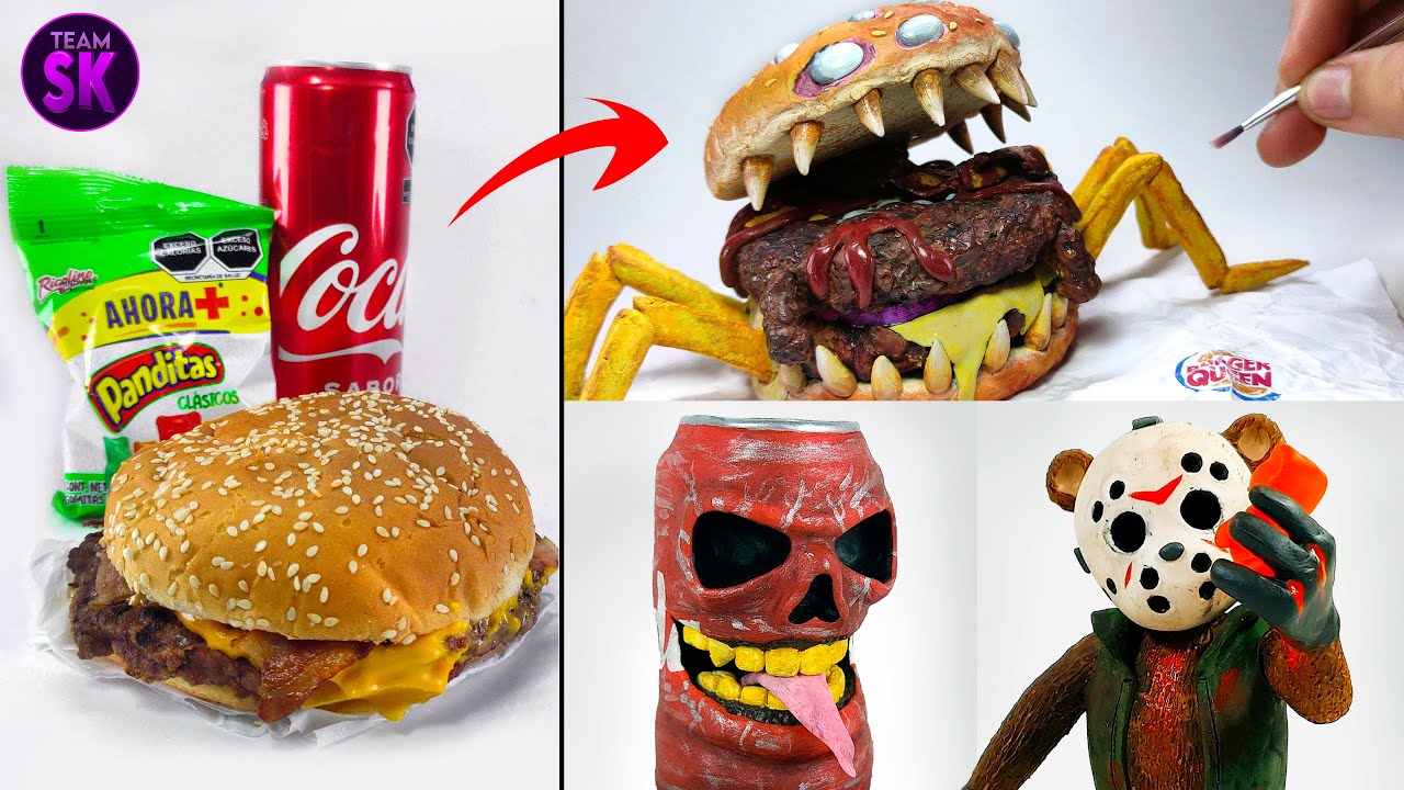 CREAMOS el COMBO de COMIDA Más CREEPY! (Burger Queen, Coca Soda y Ositos)  Team Sculker