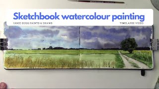 Sketchbook Watercolour Painting Timelapse  Landscape Painting Video