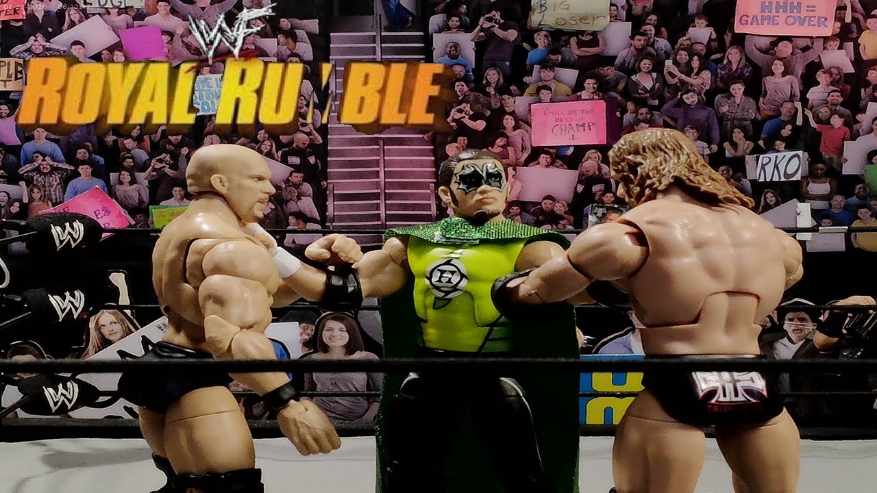 Triple H Stone Cold Hurricane Royal Rumble 2002 WWE Stop Motion Action Figures