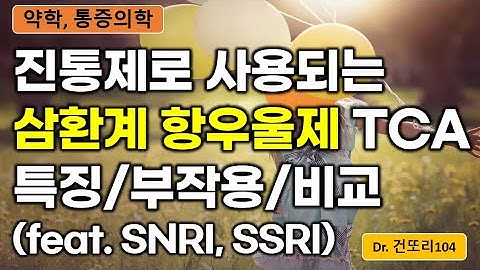 삼환계 항우울제(TCA): 진통제로서의 특징과 SSRI, SNRI와의 비교