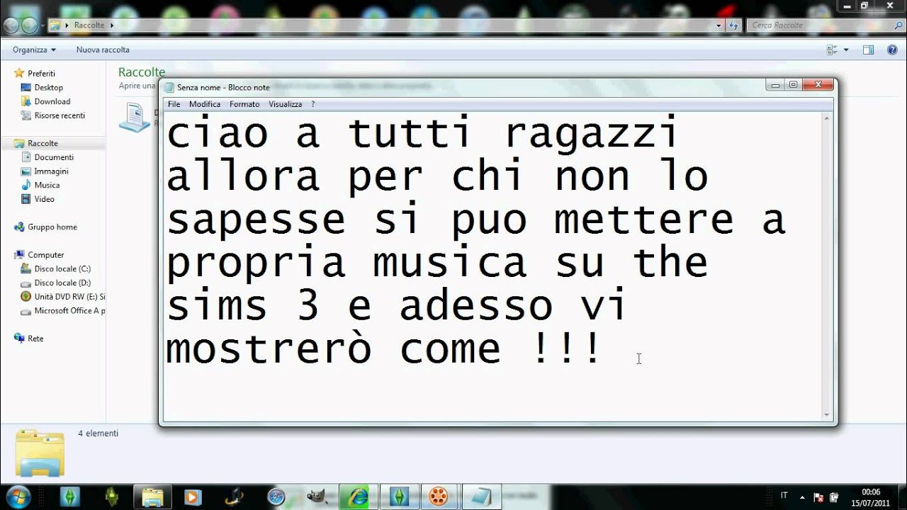come mettere musica su the sims 3 YouTube