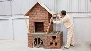 Build a beautiful 2in1 wood stove from red bricks and cement