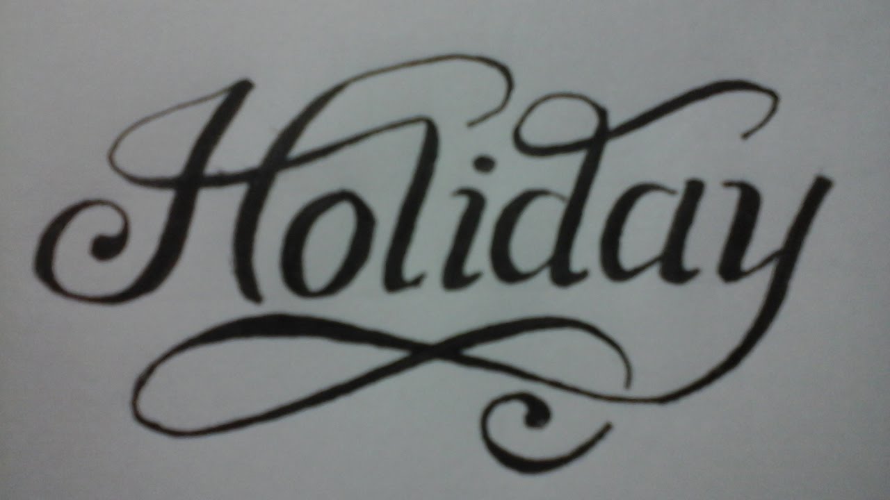 english holiday homework written in calligraphy