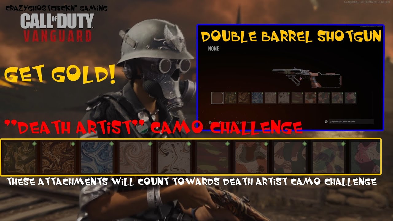 CALL OF DUTY VANGUARD DOUBLE BARREL SHOTGUN DEATH ARTIST CAMO CHALLENGE ...