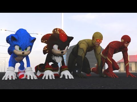Sonic vs Flash vs Shadow vs Reverse Flash the hedgehog fight